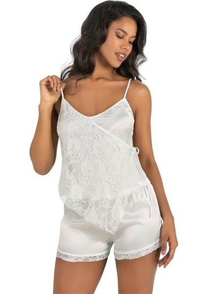 Arias Closet Ekru Saten Şort Takımı 9204