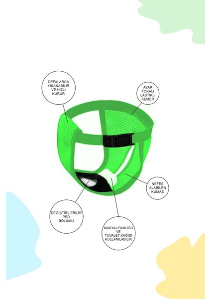 Yeşil Renkli Hijyenik Köpek Regl Külodu, Rahat ve Kullanışlı Üst Giyim modelleri