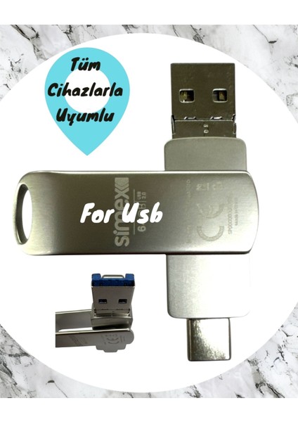 Type C Flash Bellek Xiaomi Redmi Oppo Vivo Samsung Uyumlu 64 GB Otg USB Typec Flash Bellek Disk Pc fırsatları