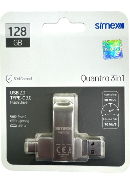 Type C Flash Bellek Xiaomi Redmi Oppo Vivo Samsung Uyumlu 128 GB Otg USB Typec Flash Bellek Disk