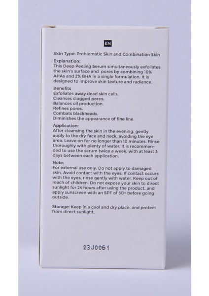 Deep Peeling Ahas ve Bha Içerikli Akne Karşıtı Gözenek Sıkılaştırıcı Serum (30ML) indirimleri