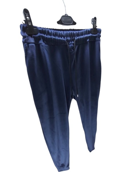 Kadın Bayan Battal Büyük Beden Fransız Kadife Çift Cepli Paça Manşetli Bel Lastikli Kordonlu Bol Rahat Kalıp Eşofman Altı Pijama Tayt Pantolon