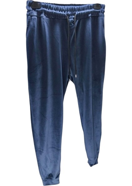 Kadın Bayan Battal Büyük Beden Fransız Kadife Çift Cepli Paça Manşetli Bel Lastikli Kordonlu Bol Rahat Kalıp Eşofman Altı Pijama Tayt Pantolon modelleri