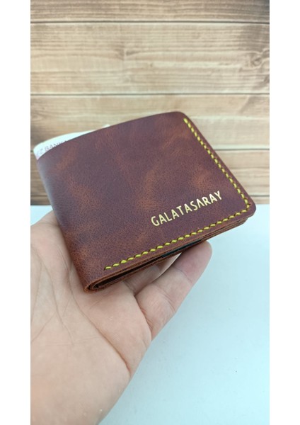 Galatasaray Kişiye Özel Hakiki Deri El Yapımı Cüzdan
