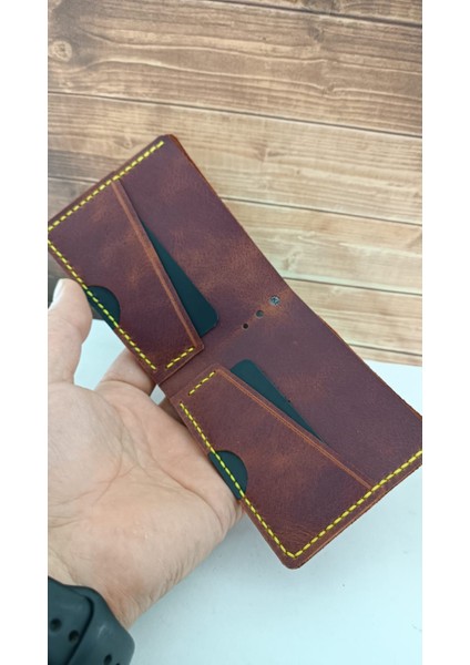 Galatasaray Kişiye Özel Hakiki Deri El Yapımı Cüzdan