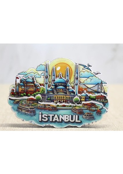 Ahşap Istanbul Temalı Magnet ALK4598 ( Lisinya )