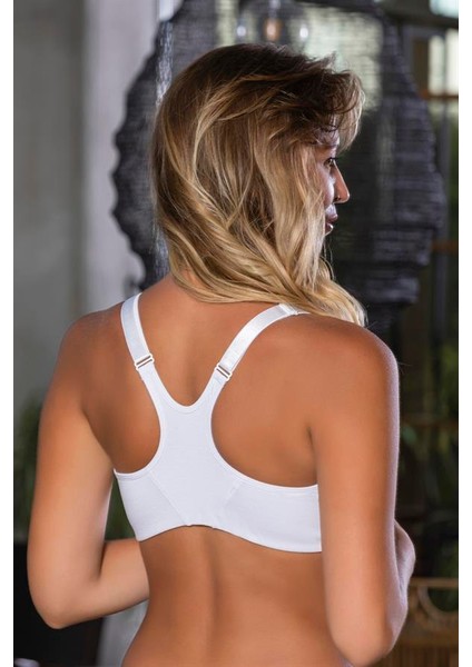 Fermuarlı Pamuklu Sporcu Sütyeni Beyaz (MGP1061) modelleri