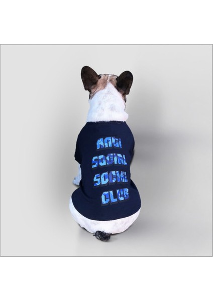 Mavi Kamuflaj Desenli Köpek Tişörtü, Rahat ve Şık Tasarım.