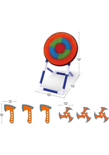 11912 Sun-Aoj-Dart Target Set Axes N Stars Ayaklı fiyatları