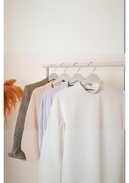 6 Lı Ahşap Görünümlü Askı Beyaz 44 cm fırsatları