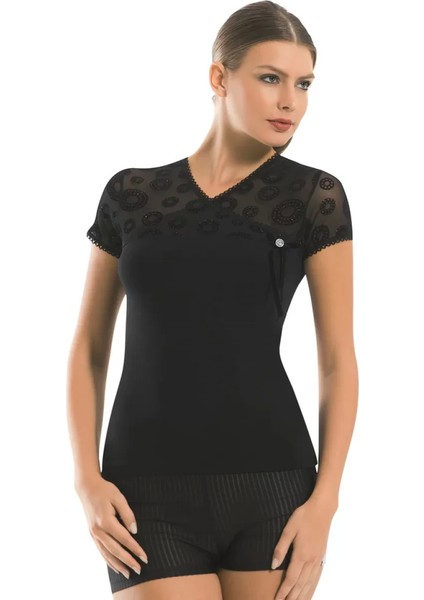 Berrak Kadın Floklu Kravize Atlet Elastane 2174