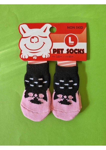 Pembe Sevimli Pati Çorabı, Kaymaz Taban, Örgülü, Evcil Hayvanlar Için Konforlu