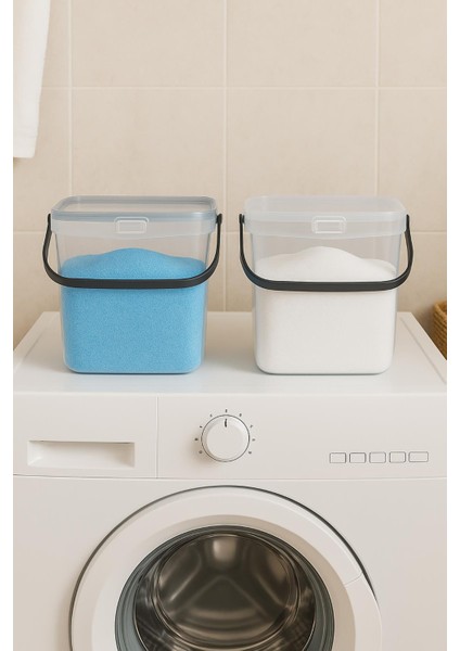 2 Li Multibox Deterjanlık Kutusu & Banyo Düzenleyici & Saklama Kutusu 6 Lt Şeffaf fiyatları