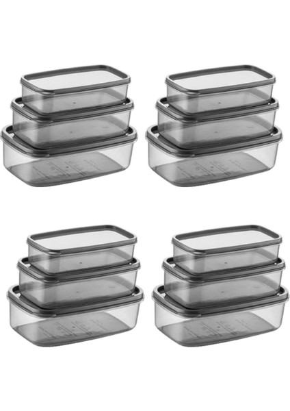 Oval 12 Parça Hava Almaz Sızdırmaz Saklama Kabı Seti Füme 4X(300/500/800 Ml) fiyatları