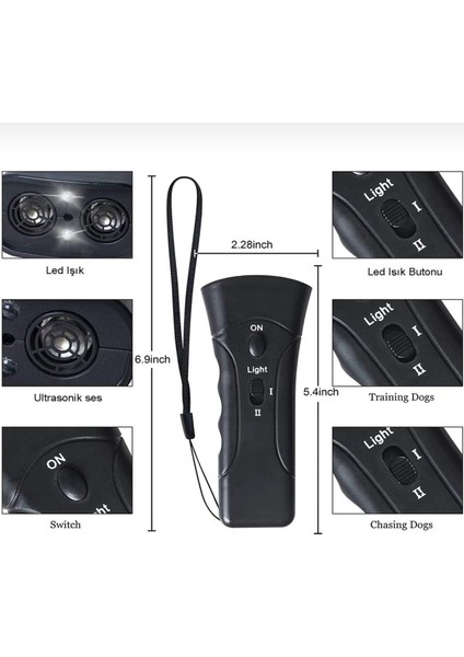 Ultrasonik Köpek Kovucu Cihazı, 20 Metreye Kadar Etkili ve Güvenli Kullanım Sağlar. fırsatları