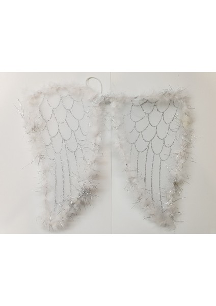 Beyaz Otrişli Dantel Tüllü Peri Kanadı ve Peri Tacı Seti 45X40 cm fiyatları