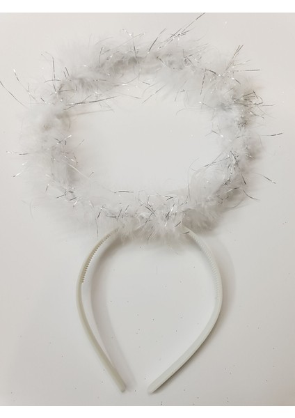 Beyaz Otrişli Dantel Tüllü Peri Kanadı ve Peri Tacı Seti 45X40 cm modelleri