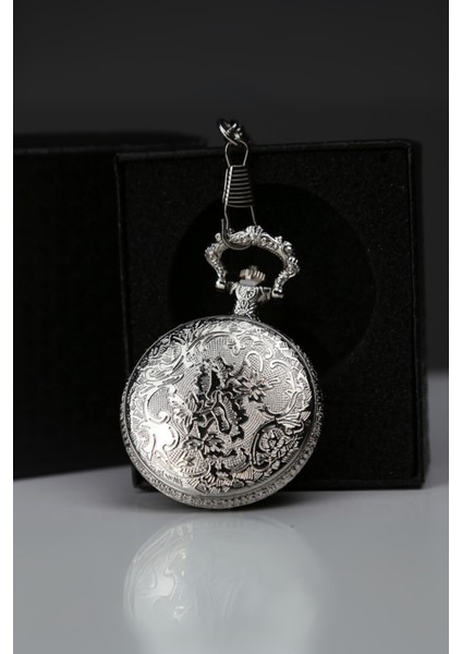 Büro Ev Ofis Hediyesi Için Kutulu Silver Osmanlı Devlet Armalı Köstekli Saat modelleri