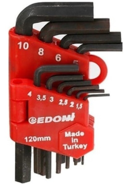 Edoni 120 mm 10 Parça Alyan Seti Siyah