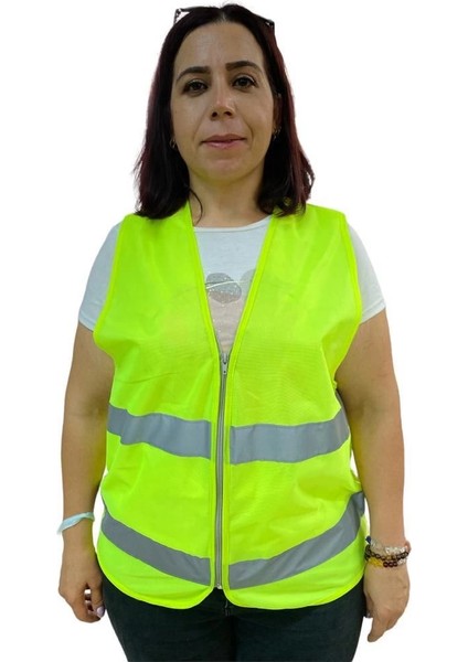 Bfs Fermuarlı Sarı Ikaz Yeleği Xl Beden 59 cm