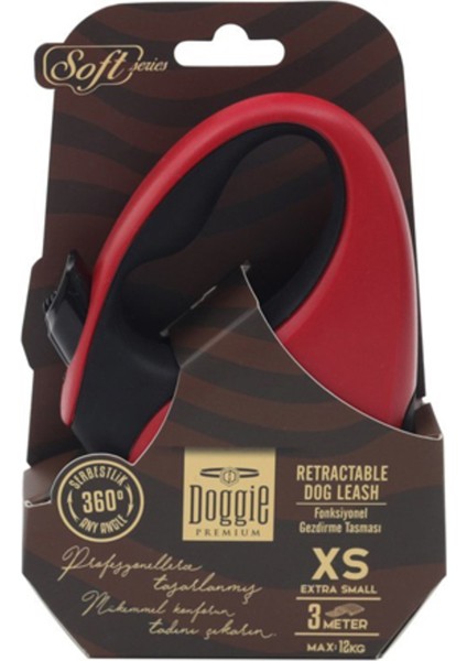 Kırmızı Otomatik Köpek Uzatma Tasması 3mt, Xsmall, 12KG, Dayanıklı ve Kullanışlı.