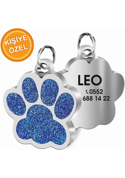 Mavi Simli Çelik Köpek ve Kedi Isimlikleri, Şık ve Dayanıklı Tasarım