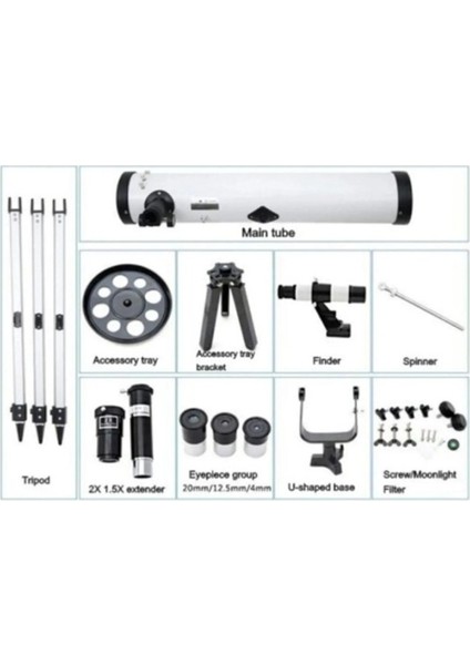 76 x 700 Profesyonel Aynalı Uzay Teleskopu Beyaz fiyatları