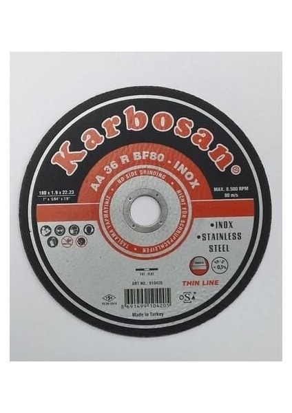Karbosan Thinline Inox Kesici 180X1,9X22,23 mm