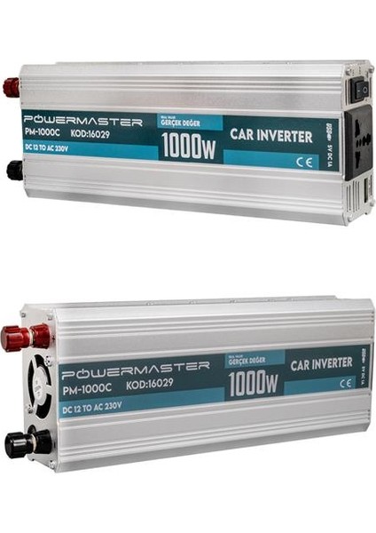 Powermaster PM-1000C 12 Volt 1000 Watt LCD Ekranlı Power Invertör fiyatları
