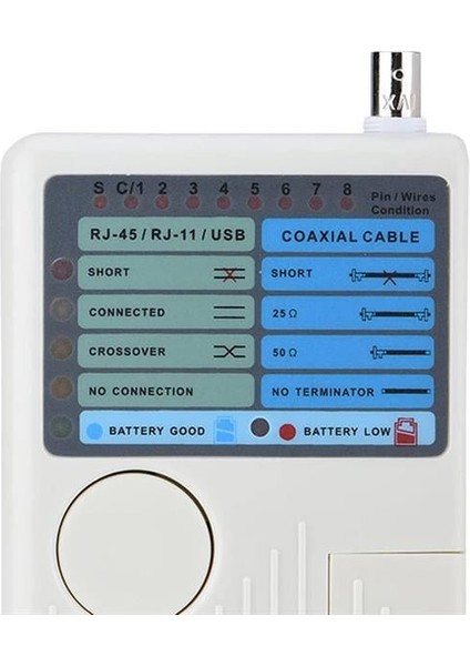Powermaster RJ11+RJ45+USB+BNC Kablo Test Cihazı PM-20629 modelleri