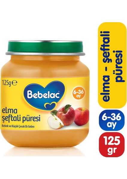 Nessiworld Bebelac Elma Şeftali Püresi Kavanoz Maması 125 gr