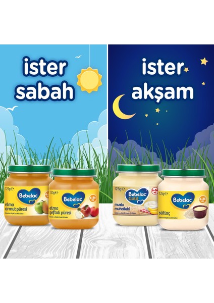 Nessiworld Bebelac Elma Şeftali Püresi Kavanoz Maması 125 gr indirimleri