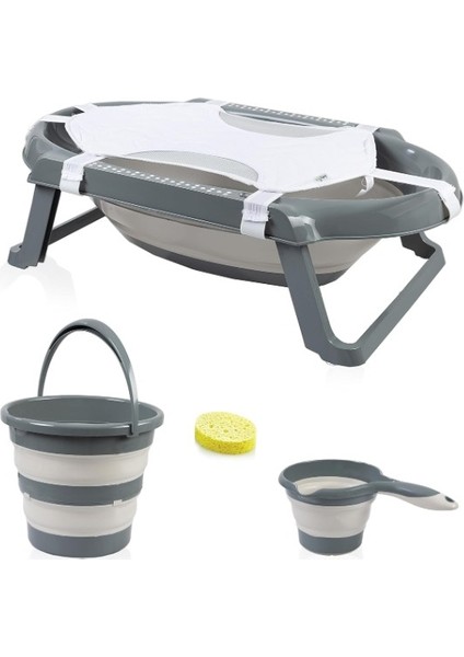 Nessiworld Babyjem Katlanır Banyo 5'li Küvet Seti 596 Antrasit