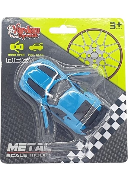 Çek Bırak Metal Küçük Arabalar 8 cm - 6411A - Mavi indirimleri