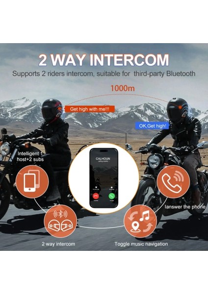 Yeni Model Y80-2X Motosiklet Intercom 2 Kişilik Bağlantı Rgb Işıklı Bluetooth Kulaklık Seti modelleri