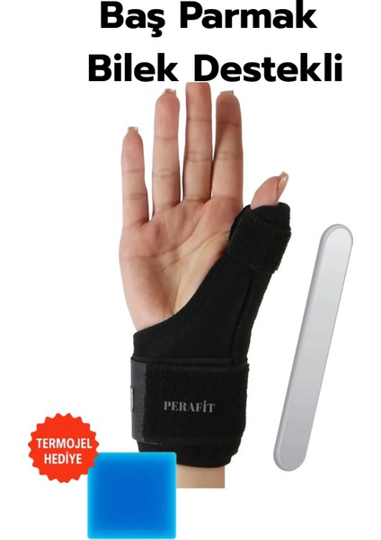 baş parmak ve bilek destekli el bilekliği metal de quarvein termojelli