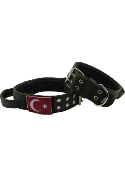 Yumuşak Dokulu, Elcikli, Haki Renkli Köpek Boyun Tasması, 5 cm Genişlik modelleri