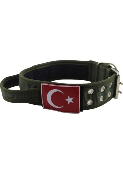 Yumuşak Dokulu, Elcikli, Haki Renkli Köpek Boyun Tasması, 5 cm Genişlik indirimleri