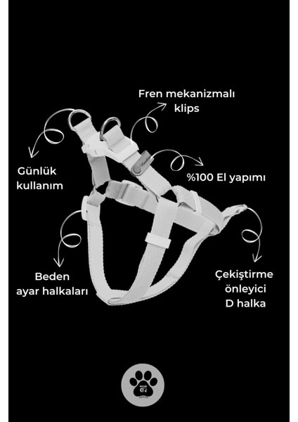 El Yapımı Turuncu Göğüs Tasması, Çekiştirme Önleyici, Rahat ve Şık Tasarım