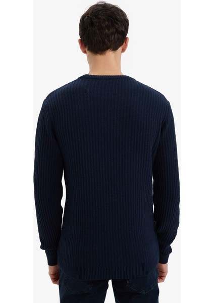 Standart Fit Bisiklet Yaka Basic Dokulu Triko Kazak E0811AX25WN fırsatları