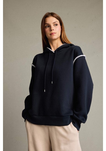 Overshirt Fit Kapüşonlu Sweatshirt