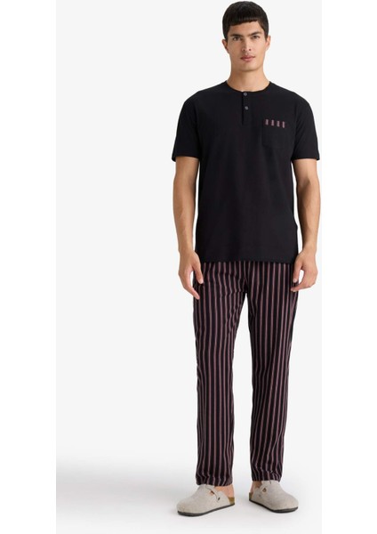 Pijama Takımı Regular Fit Kısa Kollu Üst Çizgili Uzun Alt F4884AX25AU modelleri