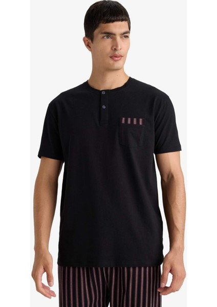 Pijama Takımı Regular Fit Kısa Kollu Üst Çizgili Uzun Alt F4884AX25AU fırsatları