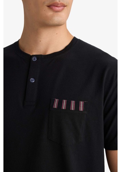 Pijama Takımı Regular Fit Kısa Kollu Üst Çizgili Uzun Alt F4884AX25AU