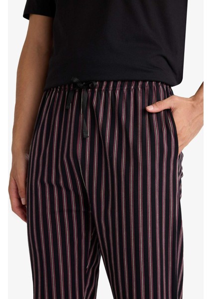 Pijama Takımı Regular Fit Kısa Kollu Üst Çizgili Uzun Alt F4884AX25AU