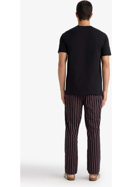 Pijama Takımı Regular Fit Kısa Kollu Üst Çizgili Uzun Alt F4884AX25AU