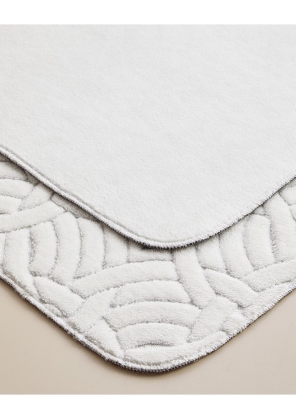 Wavelet Banyo Paspası Seti 60X100 cm + 50X60 cm Ekru modelleri