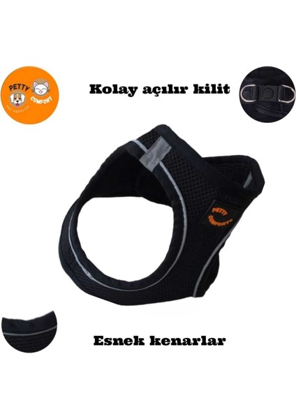 Hava Geçirgen Köpek Göğüs Tasması, Siyah Renk, Yerli Üretim, Rahat ve Dayanıklı fırsatları