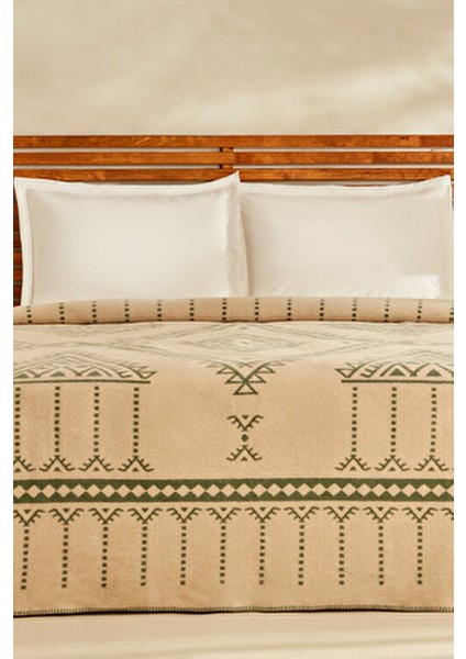 Marla Çift Kişilik Pamuklu Battaniye Yeşil