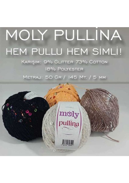 Pullina Simli Pullu Örgü Ipi 1 Adet 50 gr 145 Metre modelleri